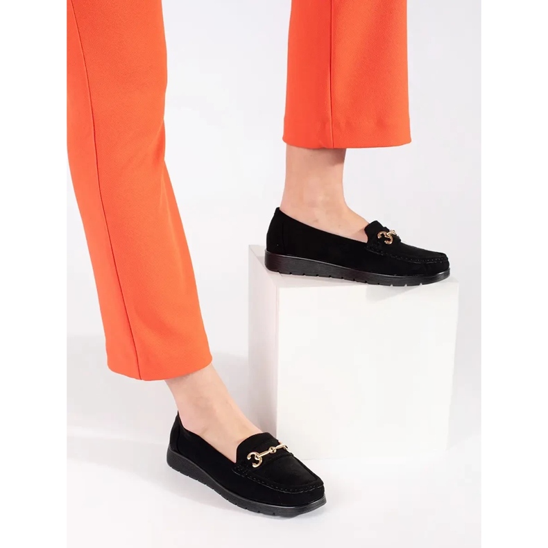 Seastar Mokasyny zamszowe czarne damskie 2