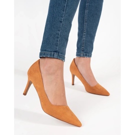 Seastar Camelowe czółenka na szpilce brązowe 2