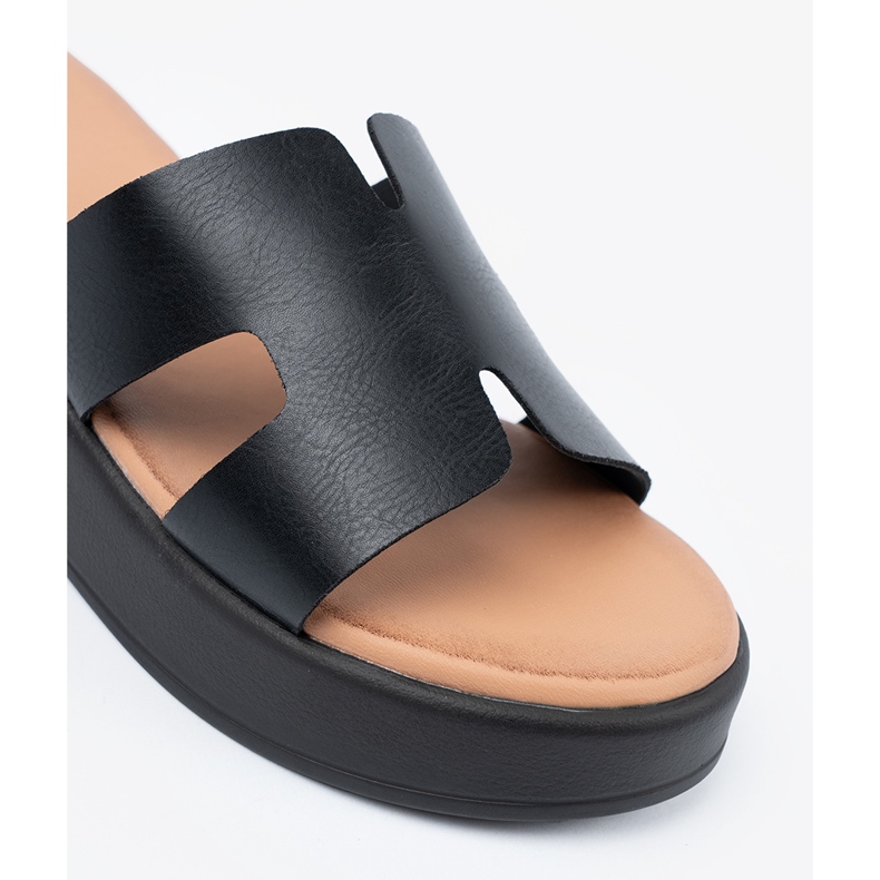 Seastar Damskie klapki na platformie czarne 2