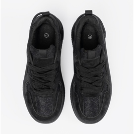 Sneakersy damskie z koronką czarne 5