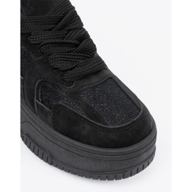 Sneakersy damskie z koronką czarne 6