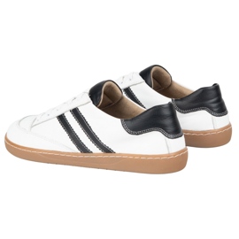 Sneakersy barefoot damskie Kaia Olivier buty skórzane białe z czarnym 6