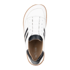 Sneakersy barefoot damskie Kaia Olivier buty skórzane białe z czarnym 7