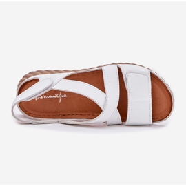 Skórzane Sandały Damskie Na Rzep Maciejka L6848-11 Białe 2