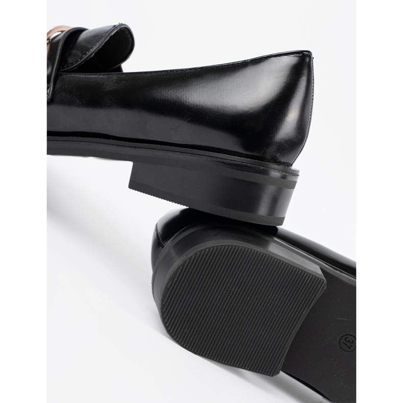 Seastar Czarne lakierowane mokasyny z perełkami 1