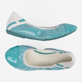 Niebieskie balerinki z białą siteczką 1