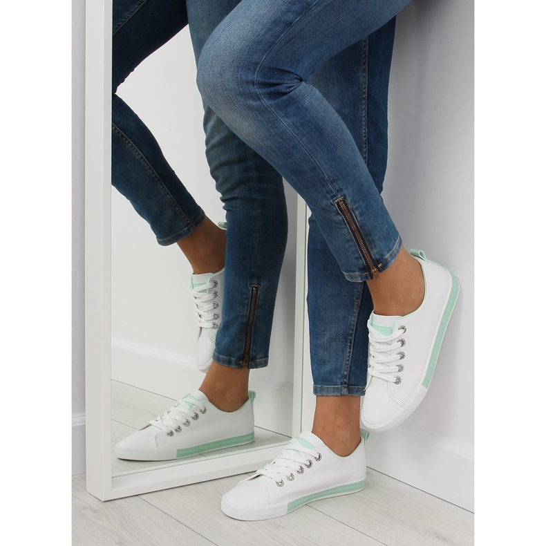 Trampki damskie białe A88-07 green 2
