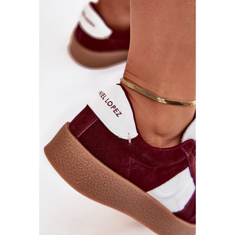 Zamszowe Sneakersy Damskie Big Star by Daniel Lopez SS2D4023 Bordowe czerwone 2
