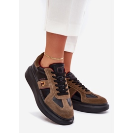 Skórzane Damskie Sneakersy Na Platformie Big Star By Daniel Lopez SS2D4001 Czarne 1