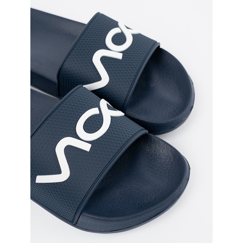 Shelvt Granatowe klapki z napisem 1