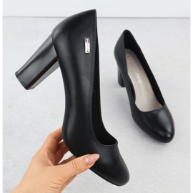 Czółenka na słupku czarne Sergio Leone PB130 1