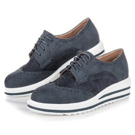 Vices Zamszowe wiązane półbuty szare 1