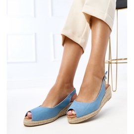 Niebieskie sandały espadryle na koturnie Nevarez 2