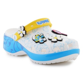 Damskie klapki Crocs Smurfs Platform clog 210822-90H białe 1