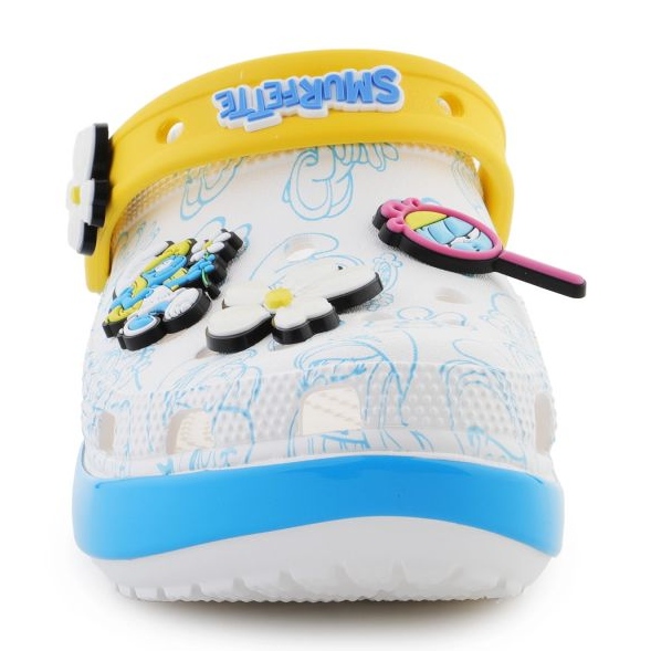 Damskie klapki Crocs Smurfs Platform clog 210822-90H białe 2