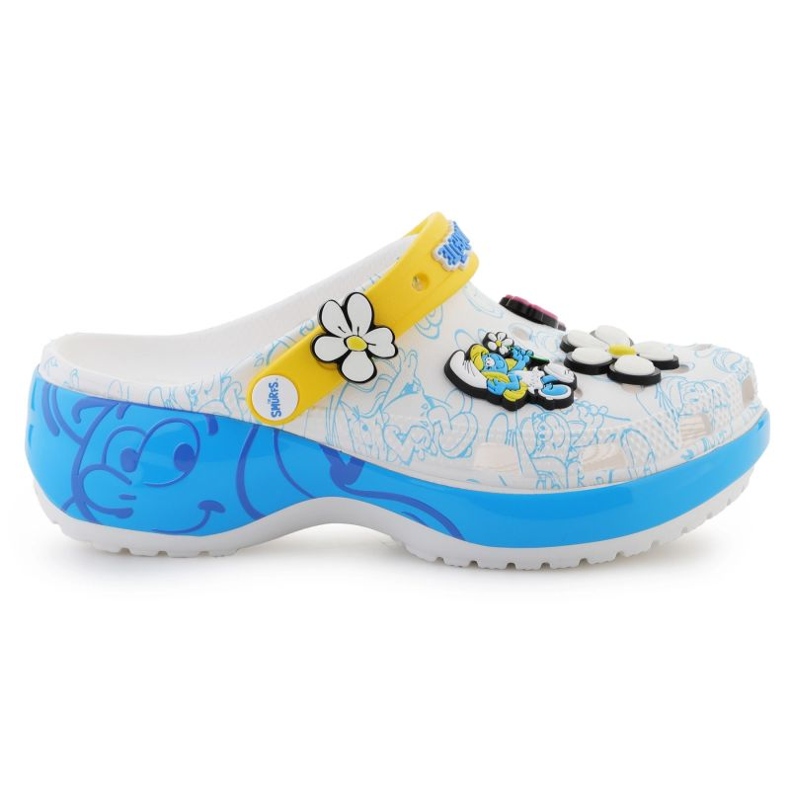 Damskie klapki Crocs Smurfs Platform clog 210822-90H białe 6