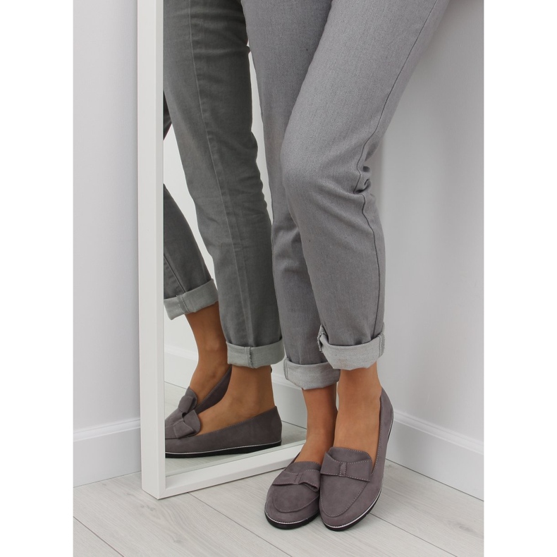 Mokasyny damskie szare 127-2 grey 2