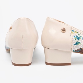 Goodin Czółenka damskie z egzotycznym wzorem wielokolorowe 1