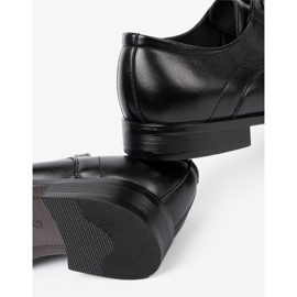 Shelvt Eleganckie półbuty męskie w klasycznej czerni i połysku czarne 1