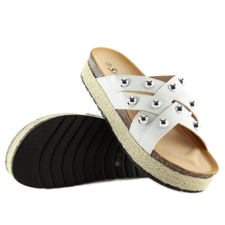 Klapki espadryle białe CK22P white 1