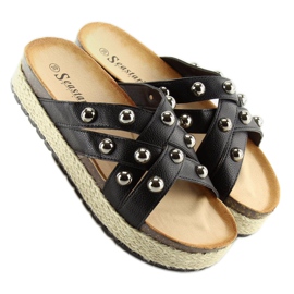 Klapki espadryle czarne CK22P black 2