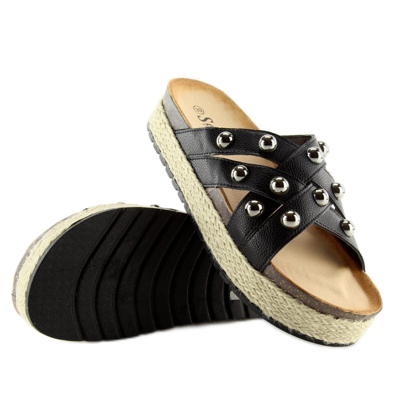 Klapki espadryle czarne CK22P black 1