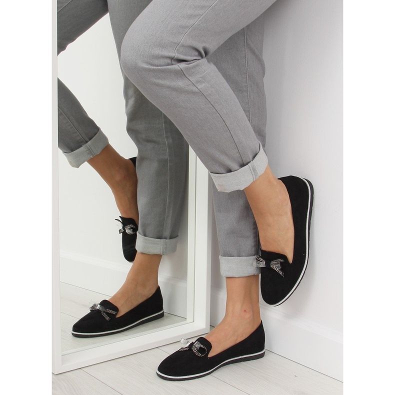 Mokasyny damskie czarne JN-182 black 1