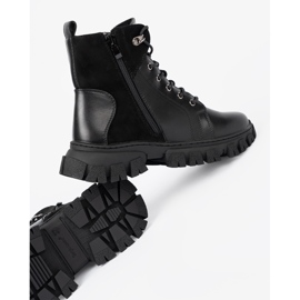 Czarne botki z masywną podeszwą i suwakiem Sergio Leone 1