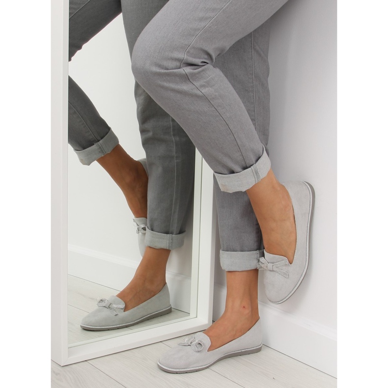 Mokasyny damskie szare JN-182 grey 1