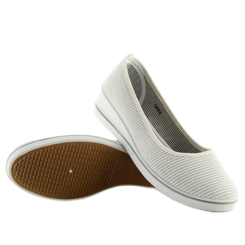 Baleriny na koturnie srebrne c21v Silver szare 2