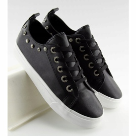 Trampki z cyrkoniami czarne BL122p Black 2