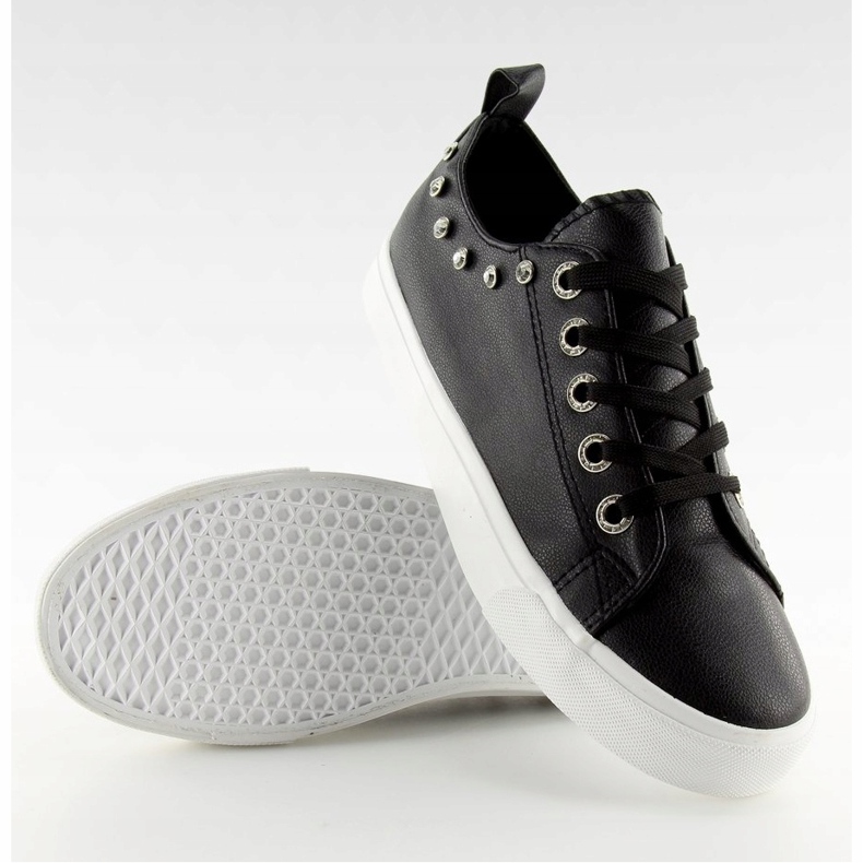 Trampki z cyrkoniami czarne BL122p Black 1