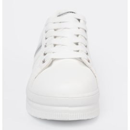 Shelvt Białe sneakersy z metalicznym srebrnym akcentem 1