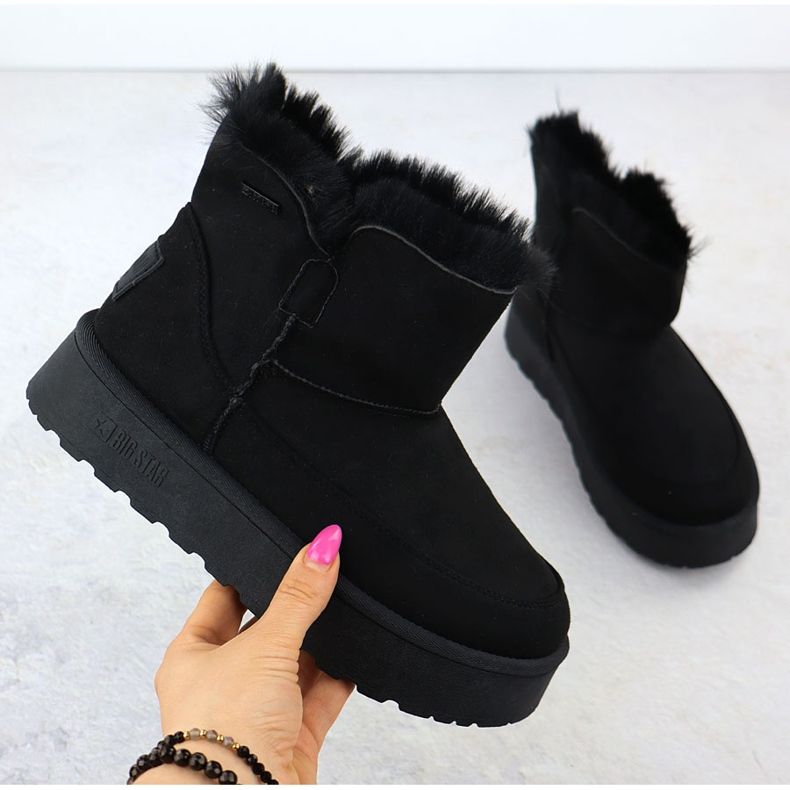 Wodoodporne botki śniegowce na platformie czarne Big Star SS274116 1