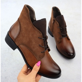 Botki damskie ocieplane camel Jezzi ASA198-15 brązowe 1