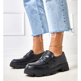 Czarne półbuty z eko skóry Kirna 1