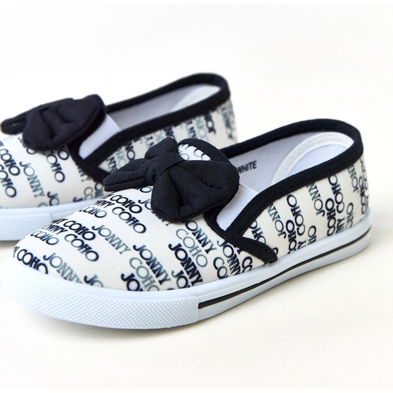 Białe tenisówki dziecięce z kokardką Missi 1