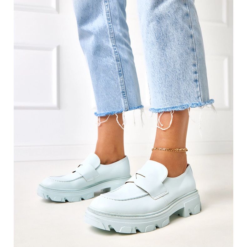 Niebieskie mokasyny damskie z ekoskóry Kirna 1