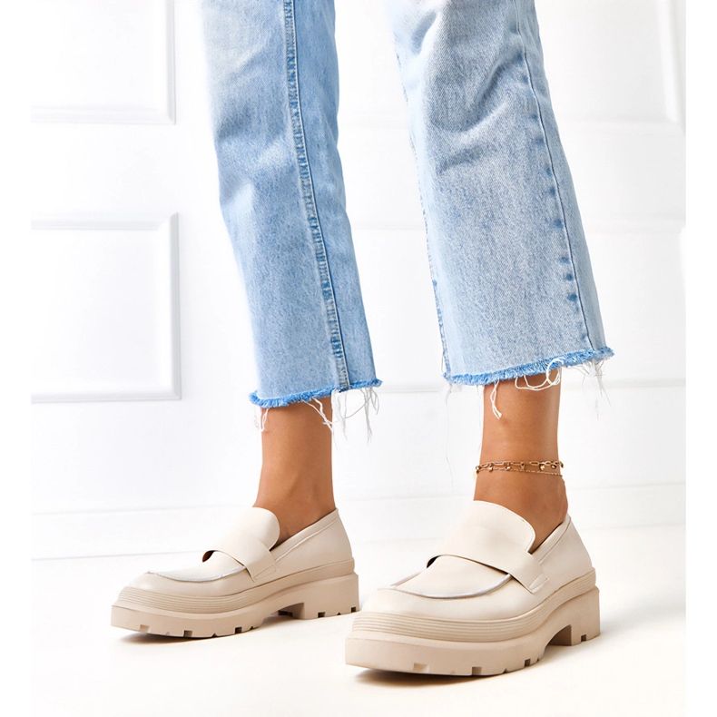 Beżowe mokasyny z ekoskóry Seraphin beżowy 2