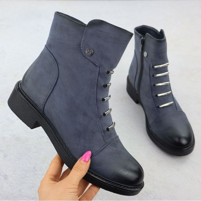 Botki ocieplane Jezzi W ASA252-5 JEZ437E niebieskie 1