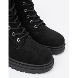 Shelvt Eleganckie czarne workery z błyszczącymi kryształkami 1