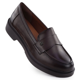 Półbuty damskie mokasyny lordsy brązowe Potocki JE19332 1