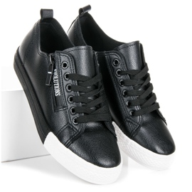 Trampki Na Platformie czarne 1