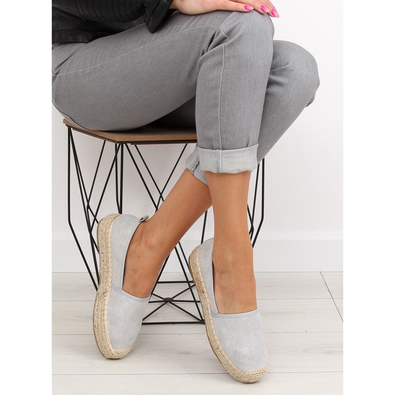 Espadryle damskie szare BB10P grey 1