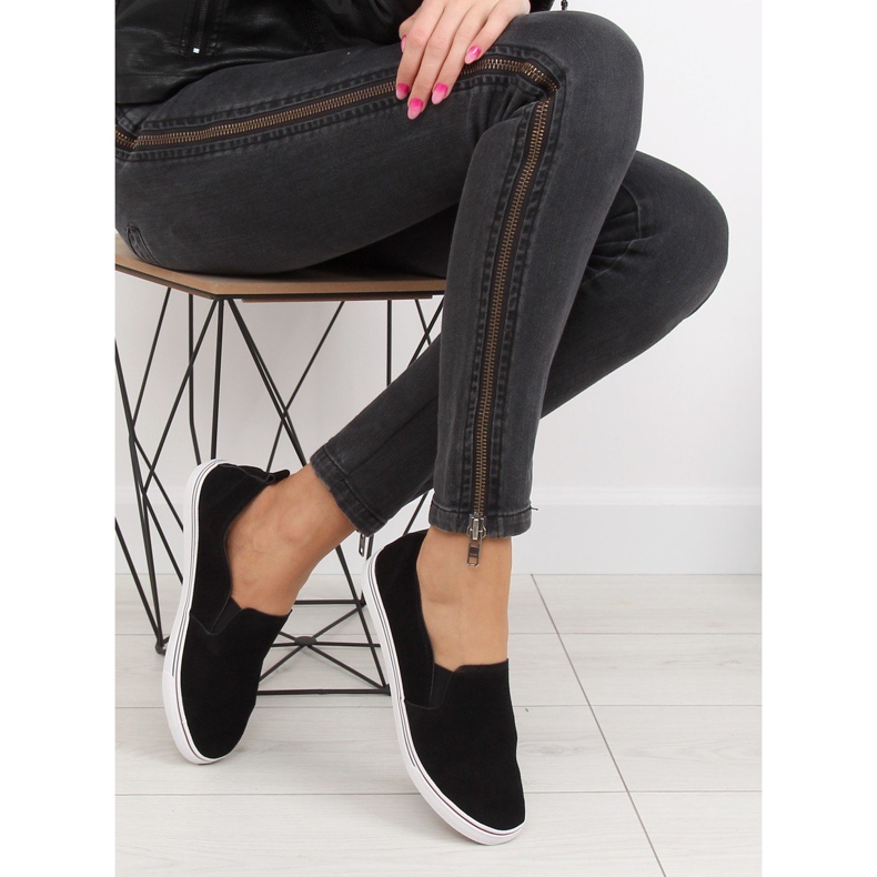 Trampki slipony czarne XL07P Black 1