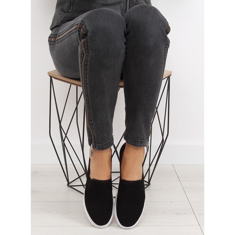 Trampki slipony czarne XL07P Black 2