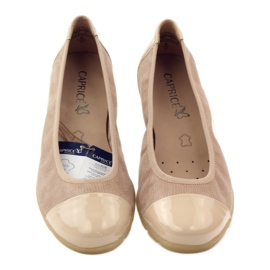Caprice buty damskie balerinki 22152 skóra beżowy 4