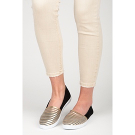 Mckeylor Czarno złote trampki slip on żółte czarne 2