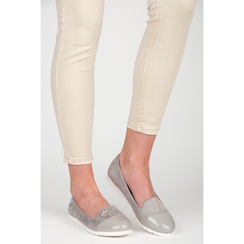 Vinceza Lordsy z lakierowanym noskiem szare 1