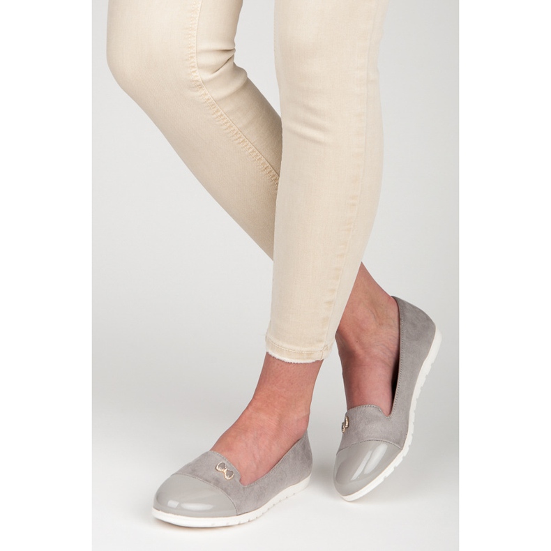 Vinceza Lordsy z lakierowanym noskiem szare 2